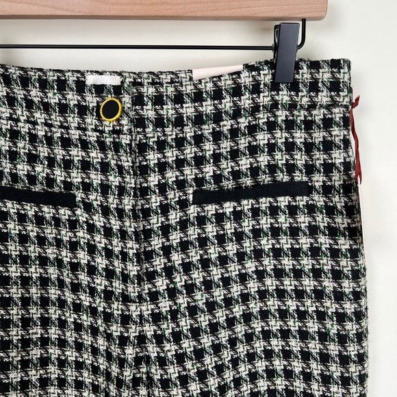 New Autres Filles Tweed Houndstooth Knit High Rise Skinny Trouser Pants Preppy - Picture 2 of 9